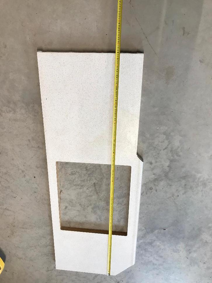 Aanrechtblad., Huis en Inrichting, Keuken | Keukenelementen, Gebruikt, Minder dan 100 cm, 150 tot 200 cm, 50 tot 75 cm, Crème