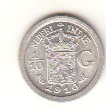 Ned. Indië - 10 cent, 1/10 gulden 1910 UNC TOP -KM#311 beschikbaar voor biedingen