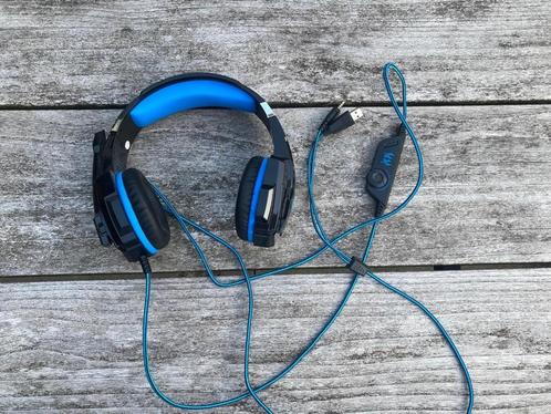 KOTION EACH G9000 - Gaming Headset - PC - Zwart/Blauw, Computers en Software, Headsets, Zo goed als nieuw, Over-ear, Bedraad, Gaming headset
