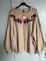 Wibra Trui met bloemen beige maat 54/56 grote maat nieuw, Ophalen of Verzenden, Zo goed als nieuw, Maat 38/40 (M), Beige