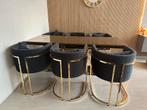 6 Luxe Eetkamerstoelen (antraciet), Huis en Inrichting, Complete eetkamers, Ophalen, Gebruikt, 6 tot 8 stoelen