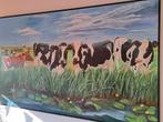 Schilderij: Koeien in de Weide, Antiek en Kunst, Ophalen of Verzenden