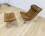 Arne norell fauteuil incl bijhorende hocker, Huis en Inrichting, Ophalen, Gebruikt, Leer