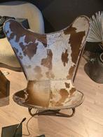 Vintage Vlinderstoel met Koeienhuid Bekleding, Gebruikt, Vintage, 75 tot 100 cm, Ophalen of Verzenden