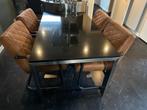 Zeer mooie Granieten Eettafel 160 + 4 Stoelen, Ophalen, Gebruikt, 100 tot 150 cm, Vier personen