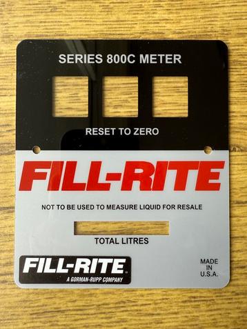 FILL-RITE (800 series) Faceplate beschikbaar voor biedingen