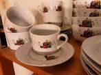 Vrolijk kerstservies voor 5 personen, kerst, Ophalen of Verzenden, Zo goed als nieuw, Overige stijlen, Kop(pen) en/of Schotel(s)