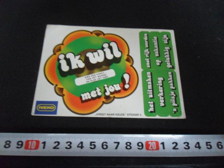 sticker IVEKO kies een kreet - ik wil .... met jou ! *, Verzamelen, Stickers, Zo goed als nieuw, Ophalen