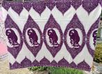 Lap stof Afrikaans paars met hoofden katoen 142x112 cm (LS11, Gebruikt, 120 cm of meer, Paars, Ophalen of Verzenden
