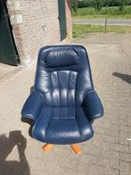 Leren Draaifauteuil, Huis en Inrichting, Fauteuils, Ophalen, Gebruikt, Vintage, 75 tot 100 cm