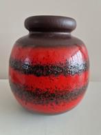 Vintage Scheurich vaas 284-19 rood oranje bruin. 70's., Ophalen of Verzenden