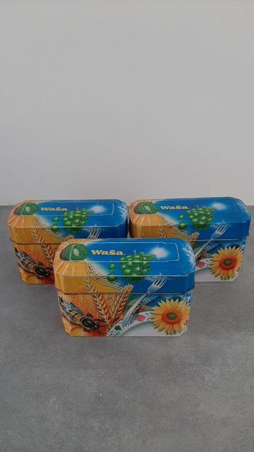 Wasa knäckebröd blik vintage zonnevloem bij koffie kip beschikbaar voor biedingen