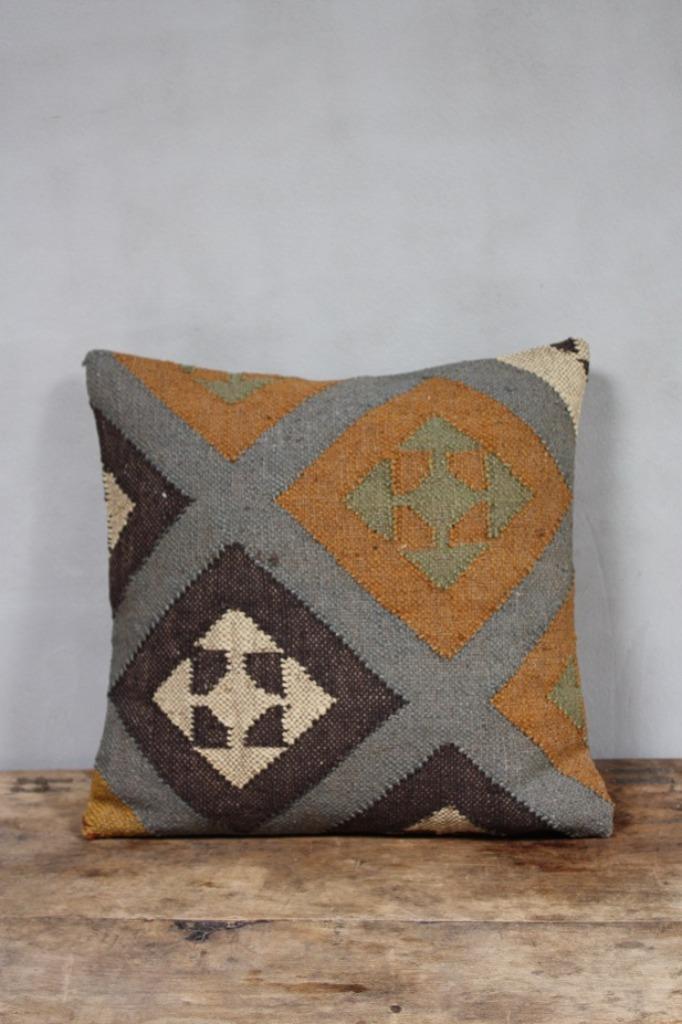 Stoer Landelijk Kelim Kussen Vintage Look Sierkussen Oosters, Huis en Inrichting, Woonaccessoires | Kussens, Nieuw, Vierkant, Ophalen of Verzenden