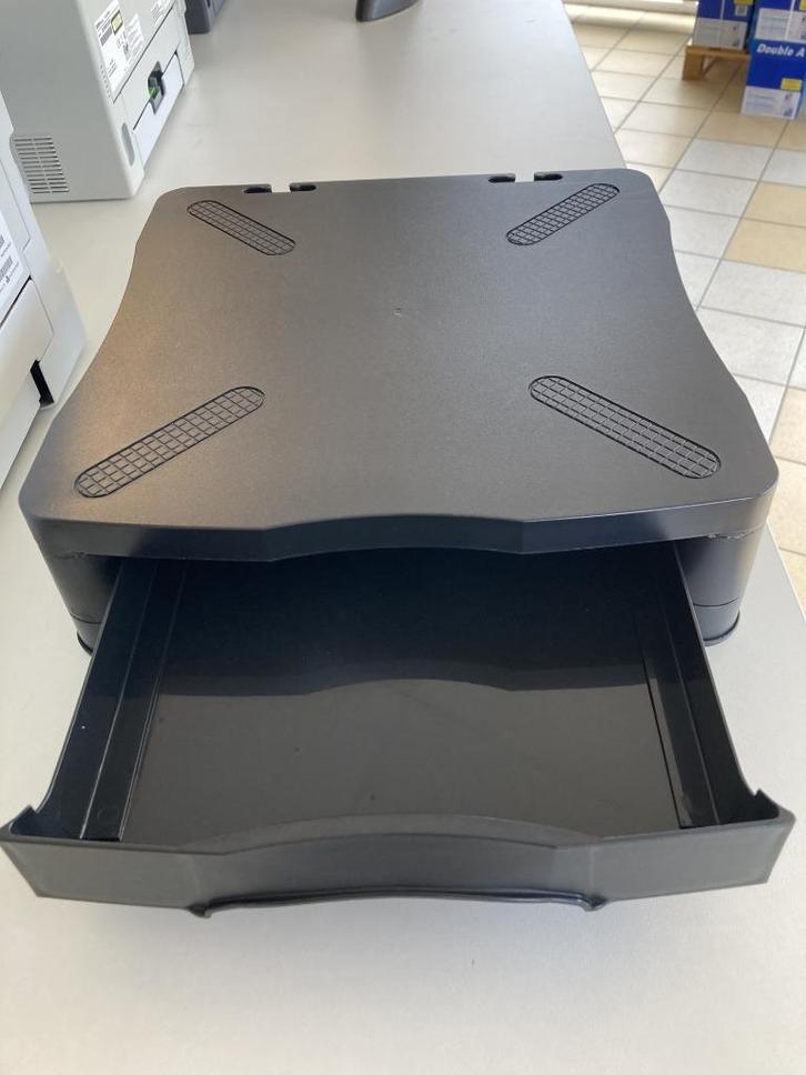 Beeldscherm verhoger - met lade - zwart - z.g.a.n., Computers en Software, Monitoren, Zo goed als nieuw, 60 Hz of minder, Ophalen