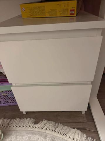 Witte ladekast met 2 laden ikea malm - afbeelding 2