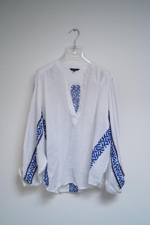 MASSIMO DUTTI Linnen Blouse Maat 36-38, Kleding | Dames, Blouses en Tunieken, Zo goed als nieuw, Maat 36 (S), Wit, Verzenden
