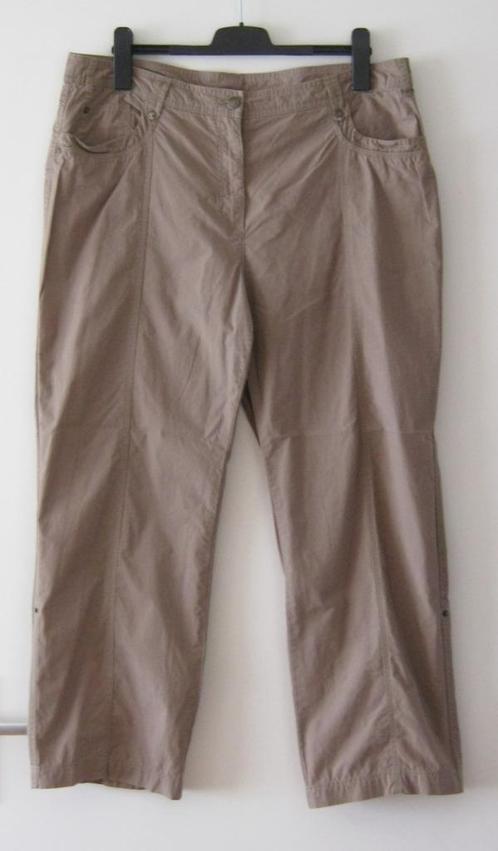 Donker beige broek van Canda, 100% katoen, maat 48, z.g.a.n., Kleding | Dames, Broeken en Pantalons, Zo goed als nieuw, Maat 46/48 (XL) of groter