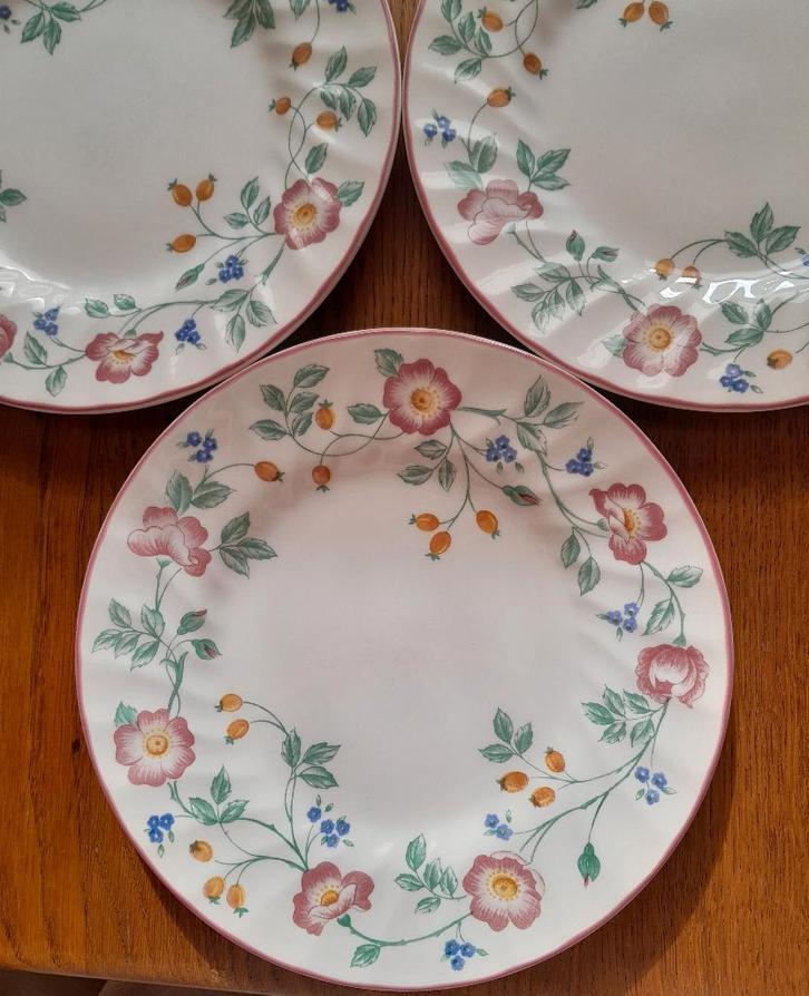 ~ Vintage Engelse Gebaksborden Bordjes Churchill Briar Rose, Huis en Inrichting, Keuken | Servies, Gebruikt, Bord(en), Overige stijlen