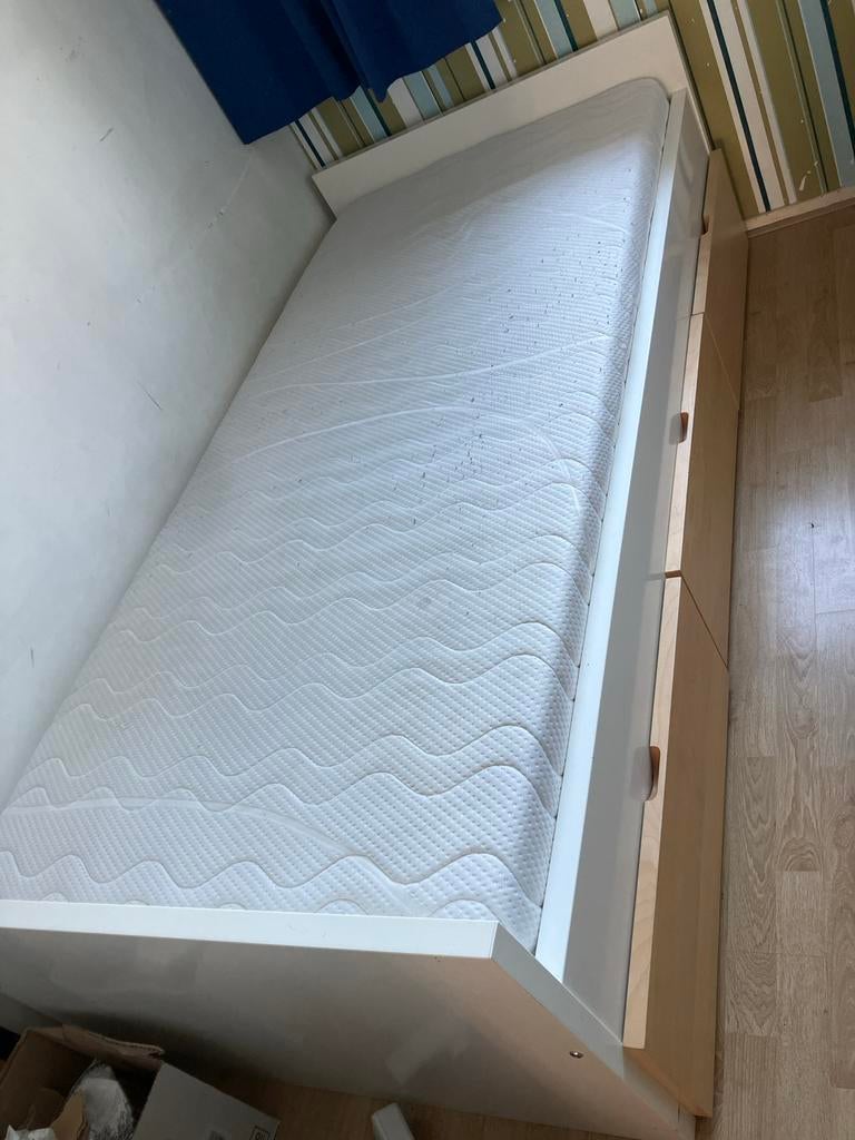 Eenpersoonsbed Ikea met auping bodem, Huis en Inrichting, Ophalen, 90 cm, Eenpersoons, Wit