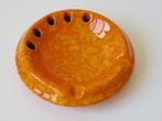 Vintage retro oranje asbak van geglazuurd keramiek, Ophalen of Verzenden, Gebruikt, Asbak
