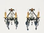 Paar van Vintage 50s neoklassiek stijl wandlampen * Schansen, Ophalen of Verzenden, Gebruikt, Glas, Klassiek