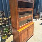 Teakhouten vitrinekast, buffetkast, servieskast afm. 126x35/, Ophalen, Zo goed als nieuw, 25 tot 50 cm, 200 cm of meer