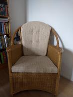 Rieten stoel, Huis en Inrichting, Stoelen, Riet of Rotan, Fauteuil, Bruin, Zo goed als nieuw