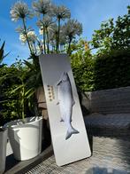 Groot blik met zalm afbeelding opbergblik, Ophalen of Verzenden, Gebruikt, Overige, Overige merken