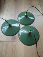 Groene Emaille Hanglamp - Schoenmakerslamp - Vintage, Gebruikt, Vintage, Ophalen of Verzenden, Metaal