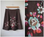 Oilily - nieuwstaat rok / wol / bruin bloemen / maat 42, Kleding | Dames, Rokken, Oilily, Bruin, Verzenden, Maat 42/44 (L)