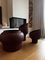 Bolia sierpotten bloempot japandi bordeaux design organisch, Rond, Ophalen of Verzenden, Zo goed als nieuw, Minder dan 25 cm