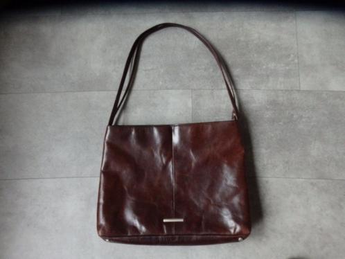 Leren/ Leer Claudio Ferrici Handtas/Schoudertas, Sieraden, Tassen en Uiterlijk, Tassen | Damestassen, Gebruikt, Handtas, Bruin