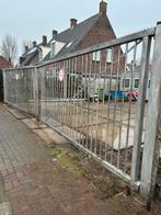 Gegalvaniseerde poort 2 x 4.75 m1.geheel compleet, Ophalen, Gebruikt, IJzer, Spijlenhekwerk