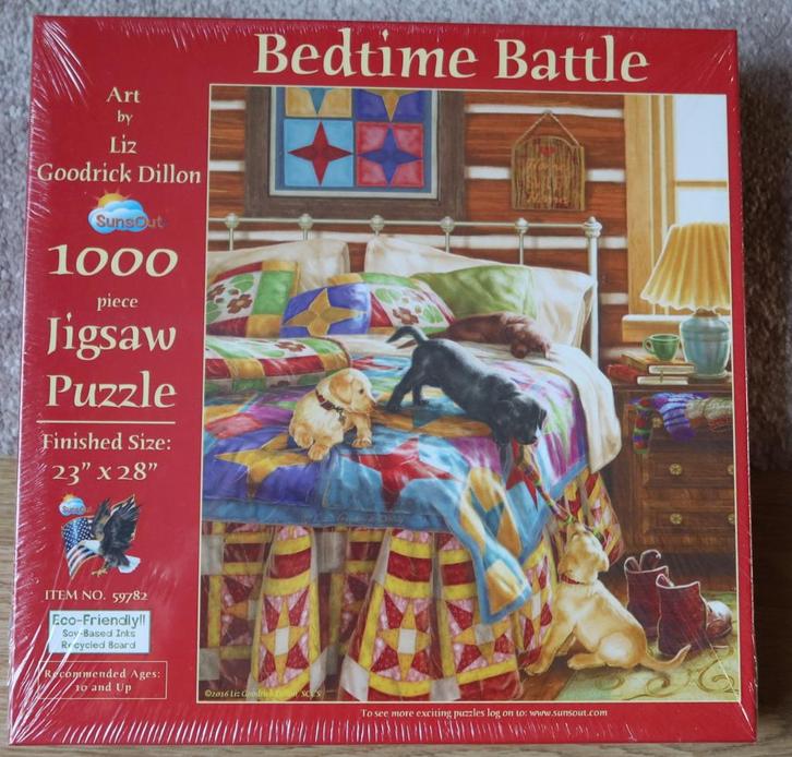 Legpuzzel SunsOut – 1000 stukjes – Bedtime Battle - Nieuw, Hobby en Vrije tijd, Denksport en Puzzels, Nieuw, Legpuzzel, 500 t/m 1500 stukjes