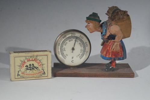 Vintage thermometer met wiebelhoofd - 2515, Huis en Inrichting, Woonaccessoires | Thermometers, Gebruikt, Binnenthermometer, Ophalen of Verzenden