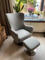 Comfortabele fauteuil met hocker, Huis en Inrichting, Ophalen, Zo goed als nieuw, Stof, 75 tot 100 cm