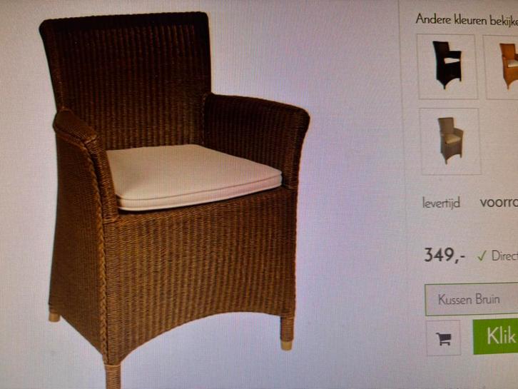 Originele Lloyd Loom Eetkamer-Fauteuils, Huis en Inrichting, Fauteuils, Zo goed als nieuw, 50 tot 75 cm, Minder dan 75 cm, Ophalen of Verzenden