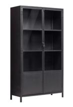 Vitrinekast zwart, Huis en Inrichting, Kasten | Vitrinekasten, Ophalen, Met deur(en), 50 tot 100 cm, Zo goed als nieuw