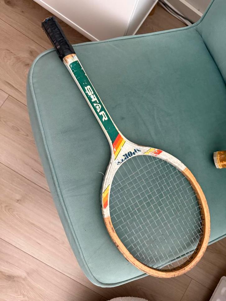 Vintage Houten Tennisrackets - 1980's Italiaans, Sport en Fitness, Tennis, Gebruikt, Racket, Wilson, Ophalen of Verzenden
