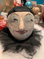 Antiek Pierrot hoofd, Ophalen of Verzenden