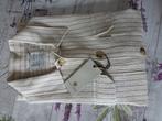 3.) Cast Iron Blouse - L Crème/Zwart streep, Overige kleuren, Nieuw, Ophalen of Verzenden, Halswijdte 41/42 (L)