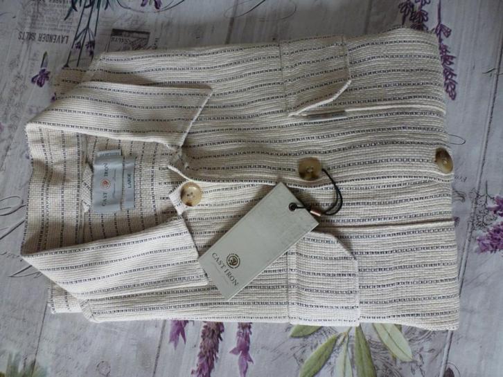 3.) Cast Iron Blouse - L Crème/Zwart streep, Kleding | Heren, Overhemden, Nieuw, Halswijdte 41/42 (L), Overige kleuren, Ophalen of Verzenden
