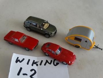HO: HO: set 1-2: Wiking: 1 caravan, 1 bus en 2 x PKW. beschikbaar voor biedingen