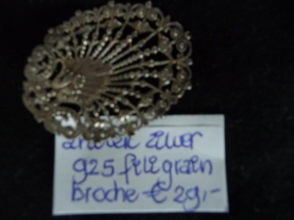 KOOPJE antiek zilveren filigrain broche nog veel meer foto's, Antiek en Kunst, Ophalen of Verzenden