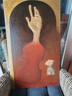 Surrealistisch Schilderij - Hand, Viool, Torso, Antiek en Kunst, Ophalen of Verzenden