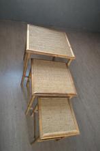 Bamboe salontafels, Huis en Inrichting, Tafels | Salontafels, Ophalen, 50 tot 100 cm, Rond, 50 tot 100 cm