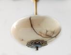 Vintage hanglampje gemarmerd glas, Huis en Inrichting, Lampen | Hanglampen, Ophalen of Verzenden, Gebruikt, Glas, Minder dan 50 cm