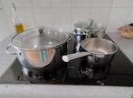 Pannenset Chroom, Huis en Inrichting, Keuken | Potten en Pannen, Gebruikt, Keramische plaat, Pannenset, Ophalen of Verzenden