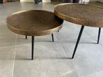 Sallontafels goud knibbeler, Huis en Inrichting, Tafels | Salontafels, Ophalen, 100 tot 150 cm, Rond, 50 tot 100 cm