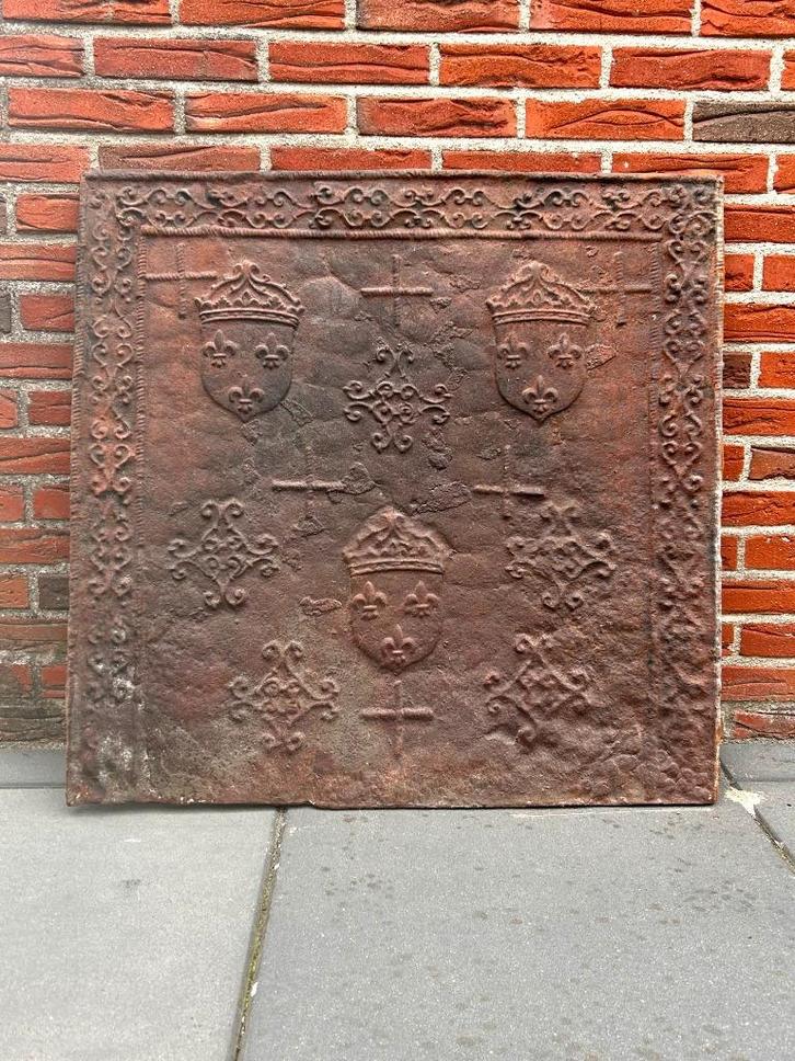 Grote haardplaat met wapen van Frankrijk, Antiek en Kunst, Curiosa en Brocante, Ophalen